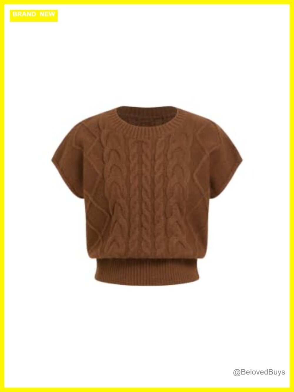 Cable Crop Knit Sweater Vest Relaxed Fit Pullover Tank Top Sleeveless